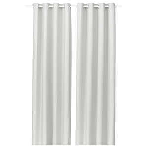 GINSTMOTT Curtains, 1 pair, white/with eyelets, 145x300 cm
