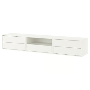 EKET Media storage combination, white, 210x35x35 cm