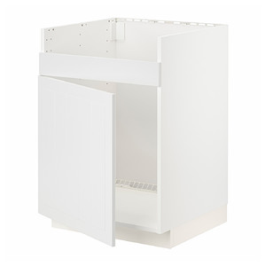 METOD Base cab f HAVSEN single bowl sink, white/Stensund white, 60x60 cm