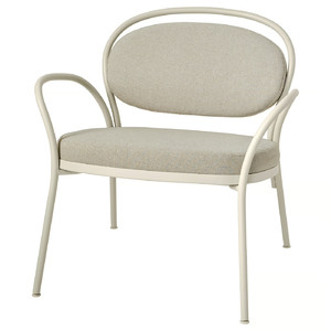 ISMANTORP Armchair, metal light grey-beige/Tibbleby light beige