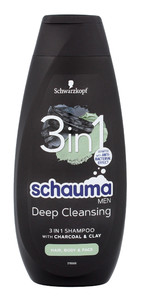 Schwarzkopf  Schauma Men Deep Cleansing 3in1 Shampoo Hair, Body, Face Charcoal 400ml