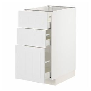 METOD / MAXIMERA Base cabinet with 3 drawers, white/Stensund white, 40x60 cm