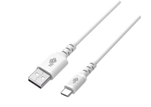 TB Cable USB-USB C 2m silicone Quick Charge, white