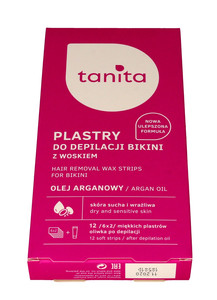 Tanita Hair Removal Wax Strips For Bikini Argan Oil 12pcs
