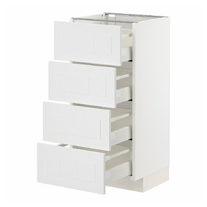 METOD / MAXIMERA Base cab 4 frnts/4 drawers, white/Stensund white, 40x37 cm