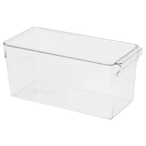KLIPPKAKTUS Storage box for fridge, transparent, 32x14x15 cm