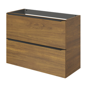 Goodhome Wall-mounted Basin Cabinet Imandra Slim 80cm, walnut