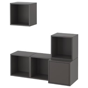 EKET Wall-mounted cabinet combination, dark grey, 105x35x120 cm