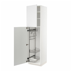 METOD High cabinet with cleaning interior, white/Stensund white, 60x60x220 cm