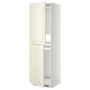 METOD High cabinet for fridge/freezer, white, Bodbyn off-white, 60x60x200 cm