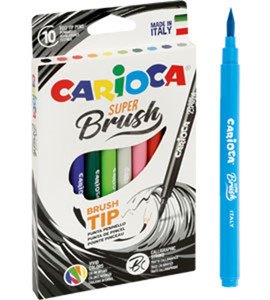 Carioca Felt Tip Pens Super Brush 10 Colours
