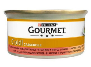 Gourmet Gold Casserole Cat Food Duck & Turkey in Brown Sauce 85g