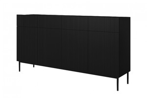 Cabinet with 4 Doors & 4 Drawers Nicole 200cm, matt black, black legs