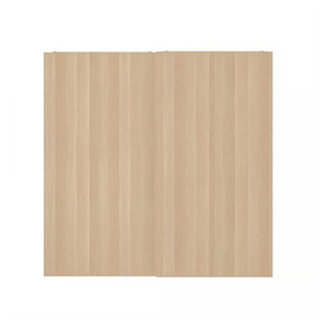HASVIK Pair of sliding doors, white stained oak effect, 200x201 cm