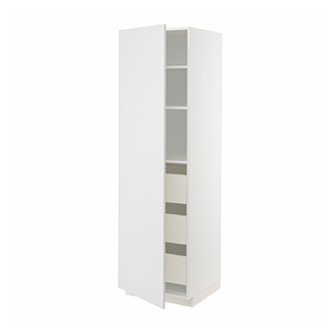 METOD / MAXIMERA High cabinet with drawers, white/Stensund white, 60x60x200 cm