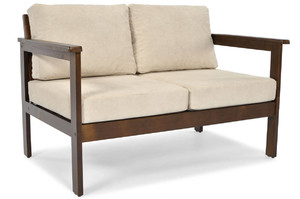 Outdoor Wooden 2-seat Sofa BELLA, brown/beige