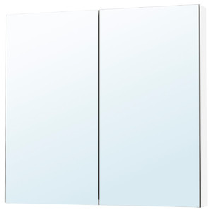 LETTAN Mirror cabinet with doors, mirror effect/mirror glass, 100x15x95 cm