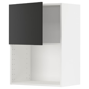 METOD Wall cabinet for microwave oven, white/Nickebo matt anthracite, 60x80 cm