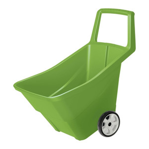 Garden Container Basket on Wheels Plastic Wheelbarrow 95L, olive