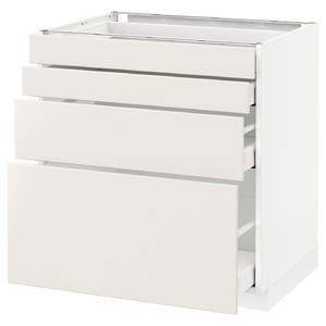 METOD / MAXIMERA Base cab 4 frnts/4 drawers, white/Veddinge white, 80x60 cm