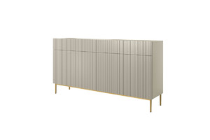 Cabinet with 4 Doors & 4 Drawers Nicole 200cm, cashmere, gold legs