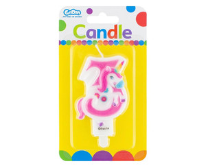 Birthday Candle 3 Unicorn 7.8cm
