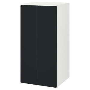 SMÅSTAD / PLATSA Wardrobe, white blackboard surface/with 3 shelves, 60x57x123 cm