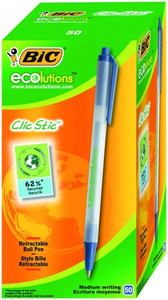 BIC Pen Ecolutions Clic Stic Blue 50-pack