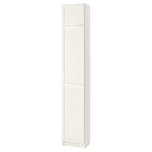 BILLY / OXBERG Bookcase w height extension ut/drs, white, 40x30x237 cm