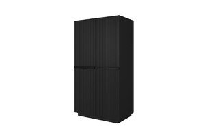 Wardrobe Nicole with Drawer Unit 100 cm, matt black, black handles