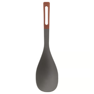 KNORRHANE Deep spoon for cooking, dark grey-brown/red-brown, 31 cm