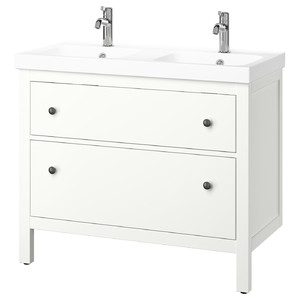 HEMNES / ORRSJÖN Wash-stnd w drawers/wash-basin/taps, white, 102x49x89 cm