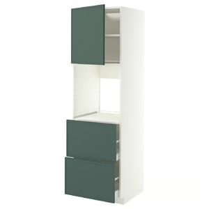 METOD/MAXIMERA Hi cab f ov w dr/2 frnts/2 hi drwrs, white/Aspudden dark grey-green, 60x60x200 cm
