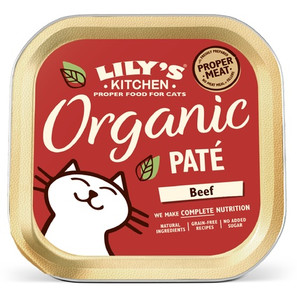 Lily's Kitchen Cat Food Organic Beef Paté/Organic Beef Dinner 85g