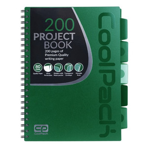 Spiral Notebook Project Book A4 100 Squared PP, green