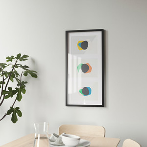RÖDALM Frame for 3 picture, black, 81x40 cm