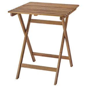 ASKHOLMEN Table, outdoor, foldable dark brown, 60x62 cm