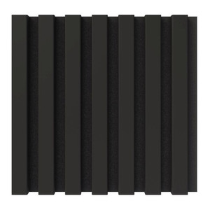 Lamella Mini Wall Panel Vertical Line 300 x 300 mm, black/black uni, felt