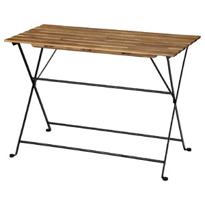 TÄRNÖ Table, outdoor, black/light brown stained, 100x54 cm