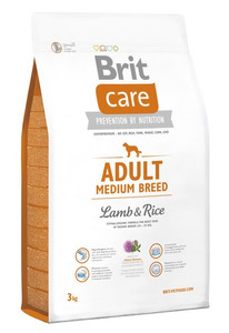 Brit Care Dog Food New Adult Medium Breed Lamb & Rice 3kg