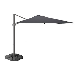SEGLARÖ / IGGÖN Parasol, hanging with base, anthracite/dark grey, 330x240 cm