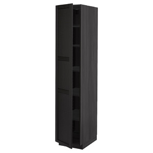 METOD High cabinet with shelves, black/Lerhyttan black stained, 40x60x200 cm