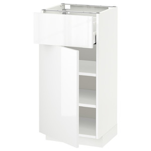 METOD / MAXIMERA Base cabinet with drawer/door, white/Ringhult white, 40x37 cm