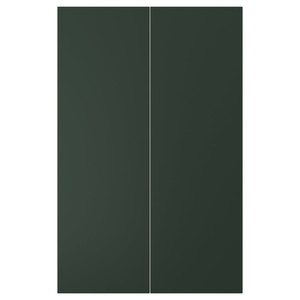 HAVSTORP 2-p door f corner base cabinet set, deep green, 25x80 cm