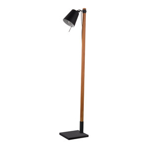 GoodHome Floor Lamp Menonry E27, black/wood-like