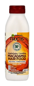 Fructis Hair Food Macadamia Hair Conditioner for Dry & Unruly Hair Vegan 97% Natural 350ml