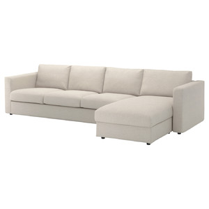 VIMLE 4-seat sofa with chaise longue, Gunnared beige