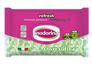 Inodorina Refresh Pocket Wet Wipes for Dogs with Chlorhexidine 40pcs (1 pack)