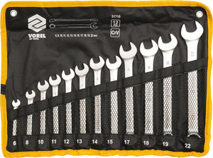 Vorel Combination Spanner Set 12pcs 6-22mm Satin