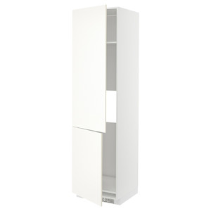 METOD High cab f fridge/freezer w 2 doors, white/Vallstena white, 60x60x220 cm